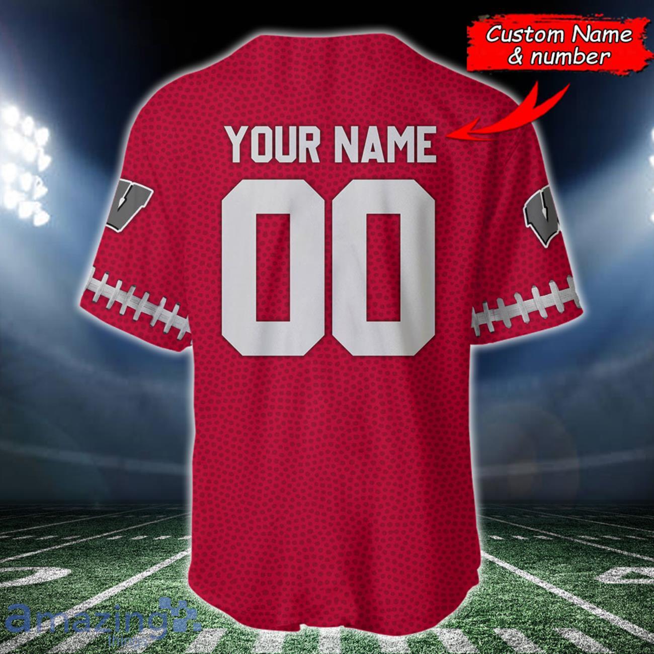 Wisconsin Badgers BaseBall jersey Shirt Custom Name & Custom Number For Fans image Wisconsin Badgers BaseBall jersey Shirt Custom Name & Custom Number For Fans Product Photo 2