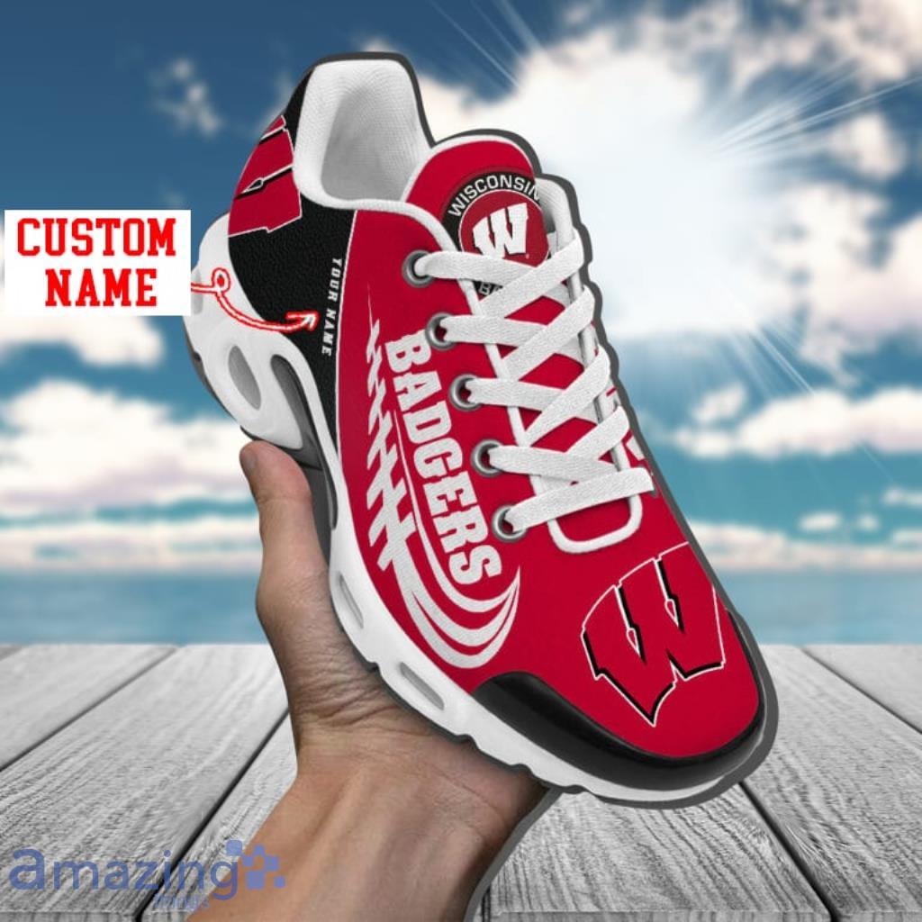 Wisconsin Badgers Custom Name Air Cushion Sports Shoes Upgrade Your New Style image Wisconsin Badgers Custom Name Air Cushion Sports Shoes Upgrade Your New Style Product Photo 1