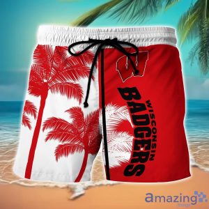 Wisconsin Badgers Hawaiian Shirt And Shorts Set Custom Name Summer Vacation Shirt NCAA1 Fans Product Photo 2