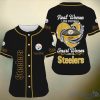 Women Love NFL Pittsburgh Steelers Custom Name Baseball Jersey