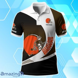 Cleveland Browns Polo Shirt Custom Name Sport 3D Clothings For Fans Product Photo 2