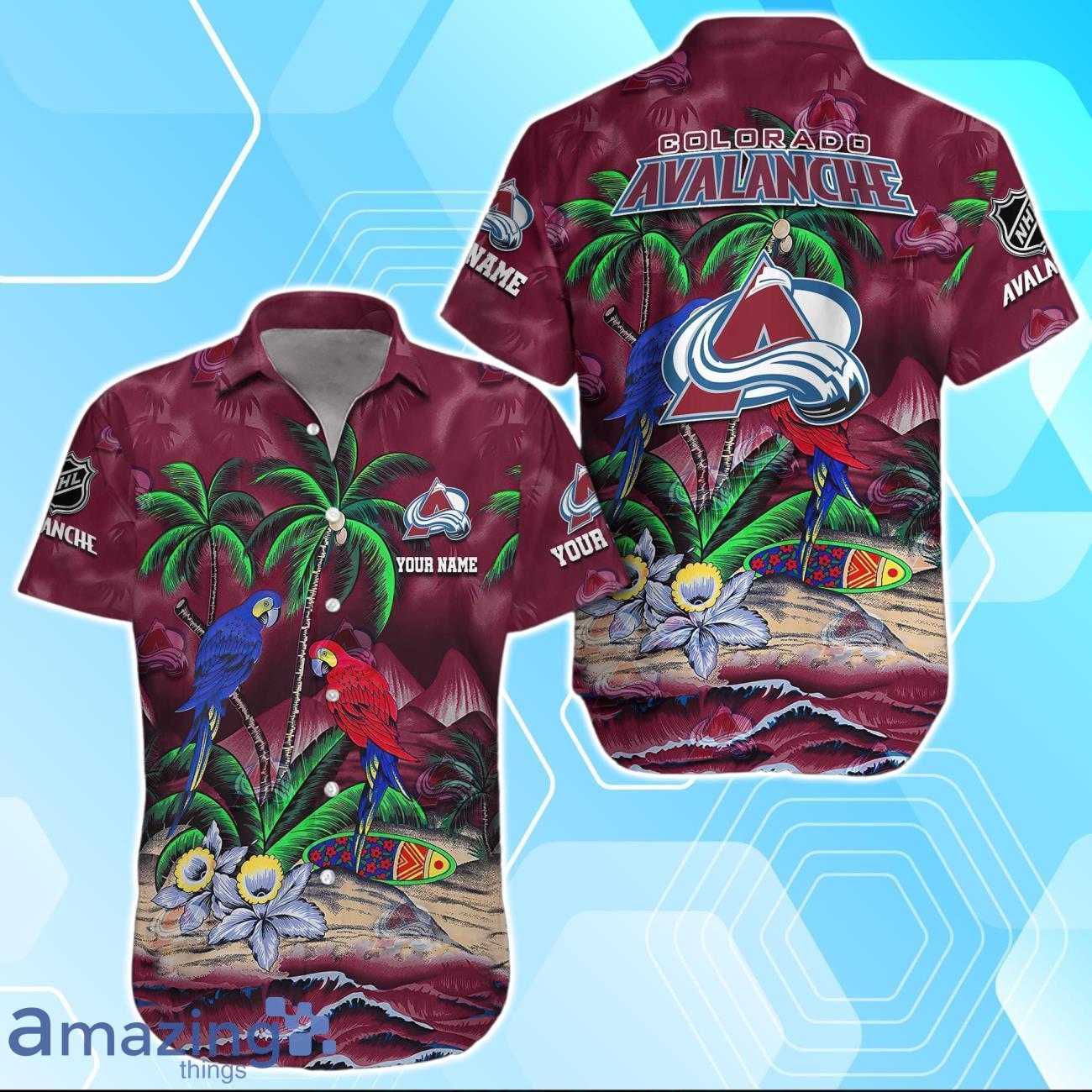 Colorado Avalanche Hawaiian Shirt Summer Gifts For Fans Custom Name image Colorado Avalanche Hawaiian Shirt Summer Gifts For Fans Custom Name Product Photo 1