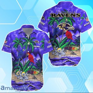 Baltimore Ravens Hawaiian Shirt Summer Gifts For Fans Custom Name Product Photo 1