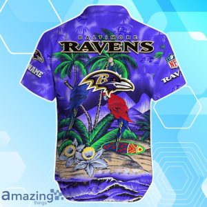 Baltimore Ravens Hawaiian Shirt Summer Gifts For Fans Custom Name Product Photo 3