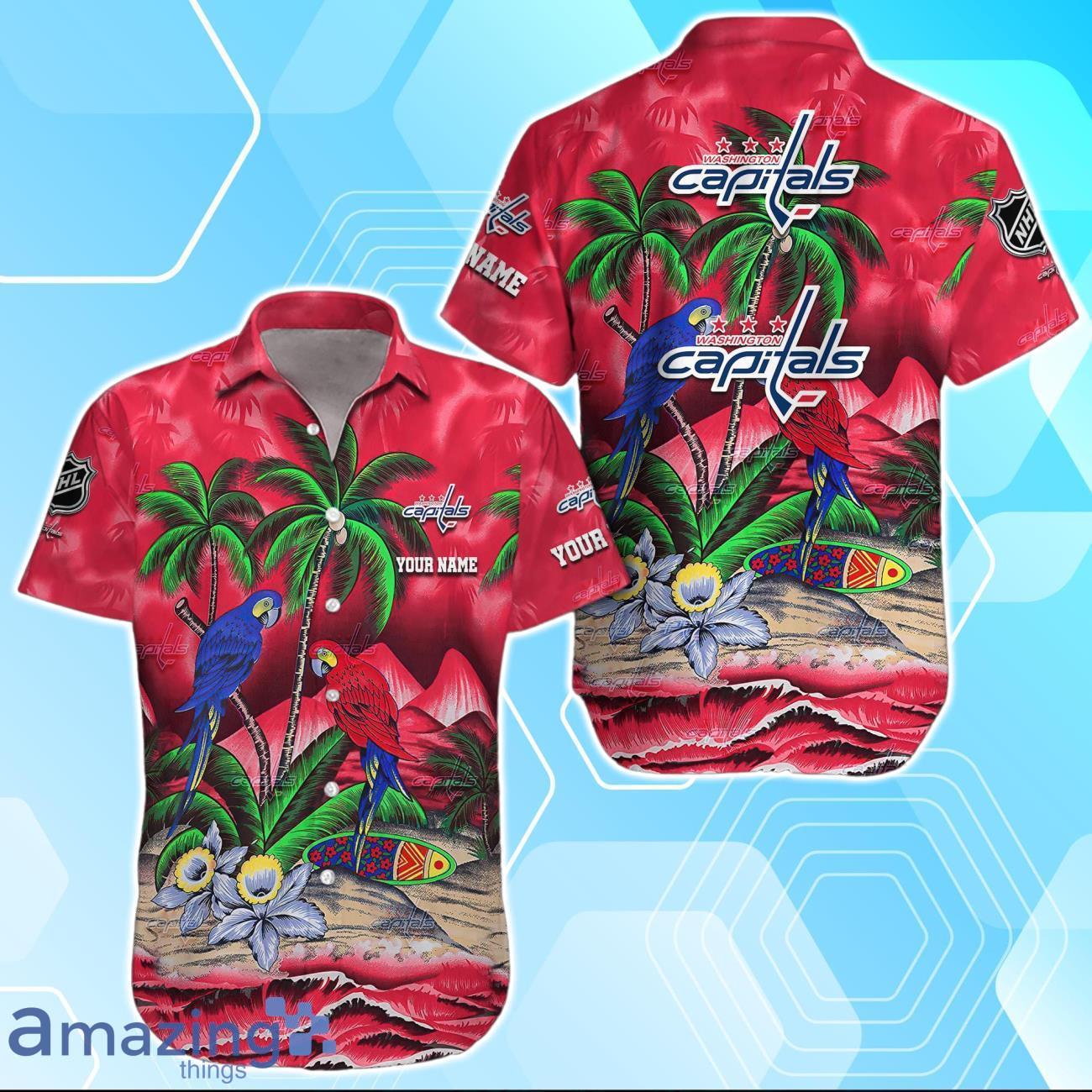 Washington Capitals Hawaiian Shirt Summer Gifts For Fans Custom Name image Washington Capitals Hawaiian Shirt Summer Gifts For Fans Custom Name Product Photo 1