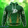 Anaheim Ducks Full Green Design For St. Patrick’s Day 3D Shirt Hoodies Custom Number & Name