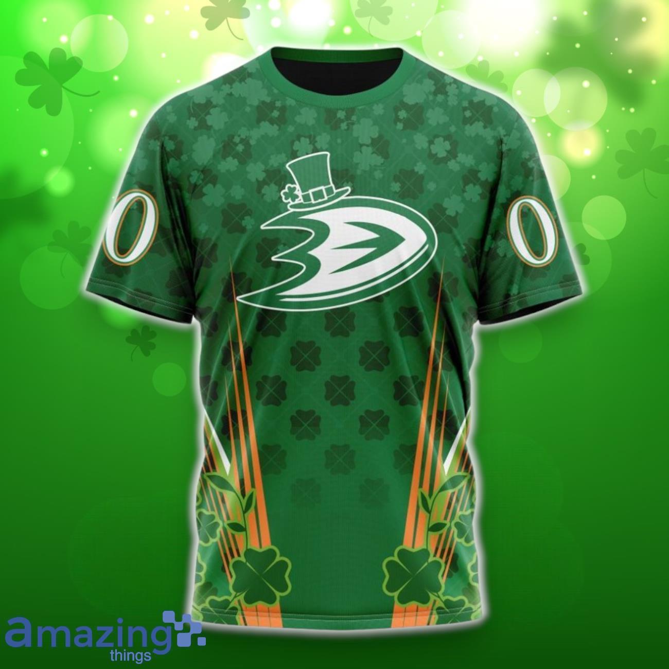 Anaheim Ducks Full Green Design For St. Patrick’s Day 3D Shirt Hoodies Custom Number & Name image Anaheim Ducks Full Green Design For St. Patrick’s Day 3D Shirt Hoodies Custom Number & Name Product Photo 6