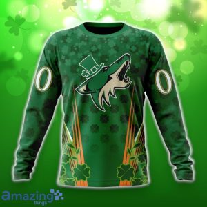 Arizona Coyotes Full Green Design For St. Patrick’s Day 3D Shirt Hoodies Custom Number & Name image Arizona Coyotes Full Green Design For St. Patrick’s Day 3D Shirt Hoodies Custom Number & Name Product Photo 4