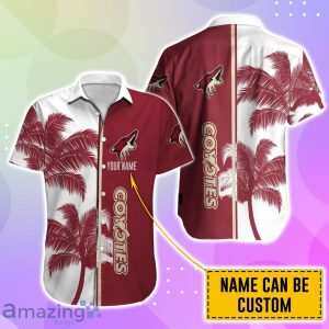 Arizona Coyotes Hawaiian Shirt And Short Palm Tree Custom Name Product Photo 2