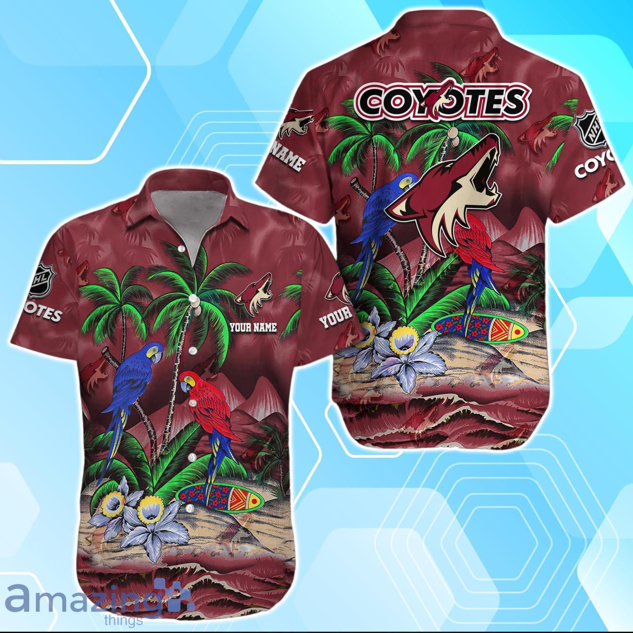 Arizona Coyotes Hawaiian Shirt Summer Gifts For Fans Custom Name image Arizona Coyotes Hawaiian Shirt Summer Gifts For Fans Custom Name Product Photo 1