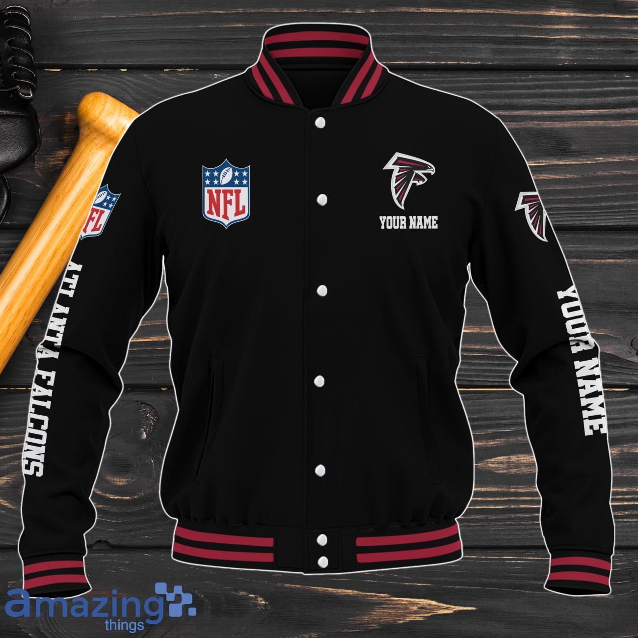 Atlanta Falcons Baseball Jacket Custom Name Sport Gifts For Fans image Atlanta Falcons Baseball Jacket Custom Name Sport Gifts For Fans Product Photo 2