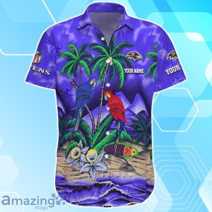 Baltimore Ravens Hawaiian Shirt Summer Gifts For Fans Custom Name Product Photo 2