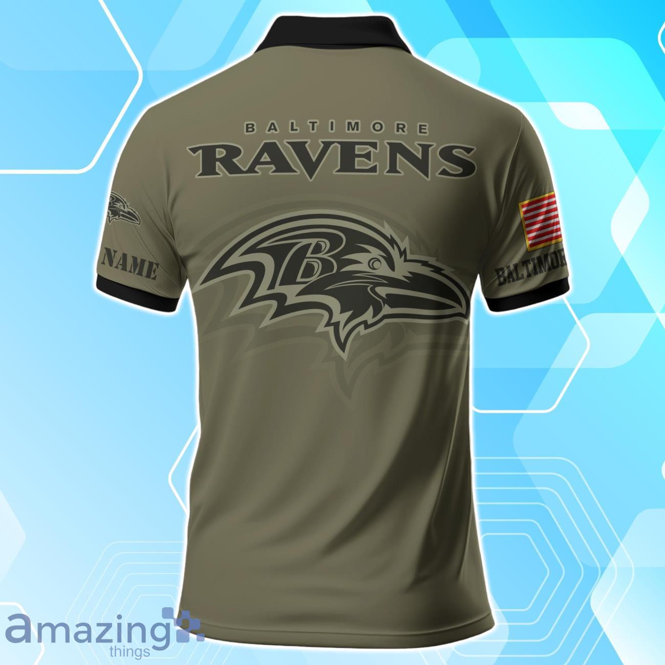 Baltimore Ravens NFL Polo Shirt Custom Your Name For Fans image Baltimore Ravens NFL Polo Shirt Custom Your Name For Fans Product Photo 2
