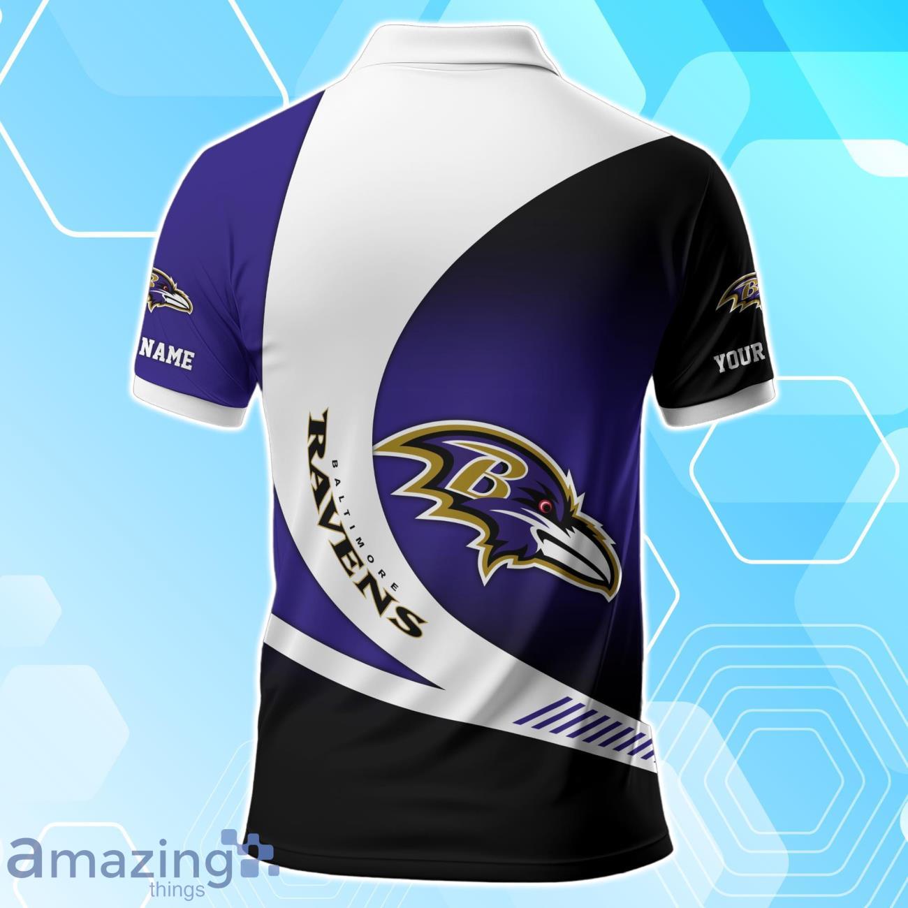 Baltimore Ravens Polo Shirt Custom Name Sport 3D Clothings For Fans image Baltimore Ravens Polo Shirt Custom Name Sport 3D Clothings For Fans Product Photo 3