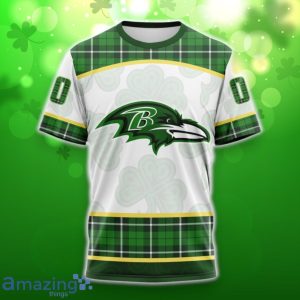 Baltimore Ravens Special Design For St. Patrick Day 3D Shirt Hoodies Custom Number & Name Product Photo 6