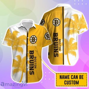 Boston Bruins Hawaiian Shirt And Short Palm Tree Custom Name image Boston Bruins Hawaiian Shirt And Short Palm Tree Custom Name Product Photo 2