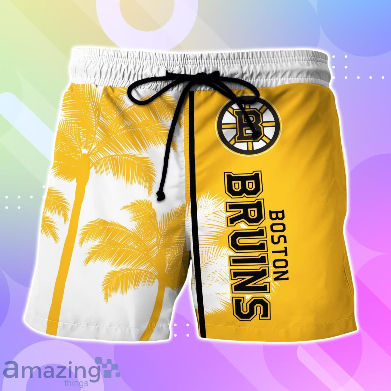 Boston Bruins Hawaiian Shirt And Short Palm Tree Custom Name image Boston Bruins Hawaiian Shirt And Short Palm Tree Custom Name Product Photo 3