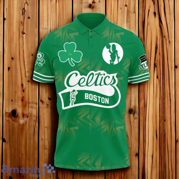 Boston Celtics Basketball Patrick's Day Art Design Basketball Polo Shirt Product Photo 2