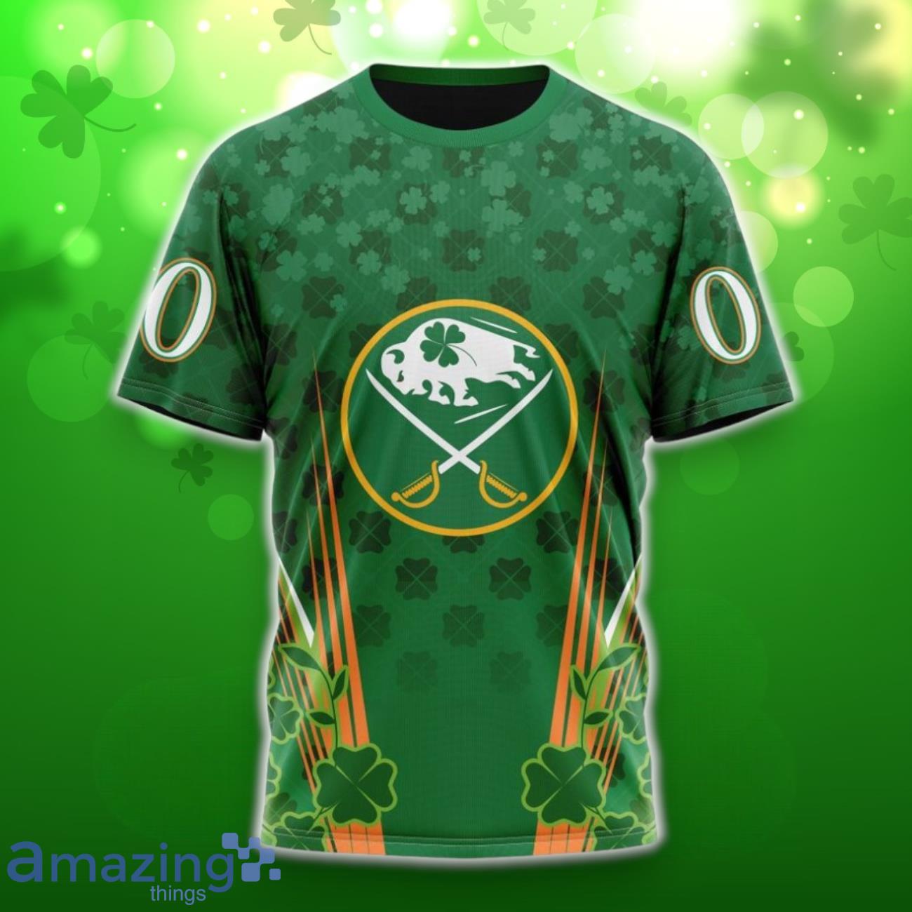 Buffalo Sabres Full Green Design For St. Patrick’s Day 3D Shirt Hoodies Custom Number & Name image Buffalo Sabres Full Green Design For St. Patrick’s Day 3D Shirt Hoodies Custom Number & Name Product Photo 6