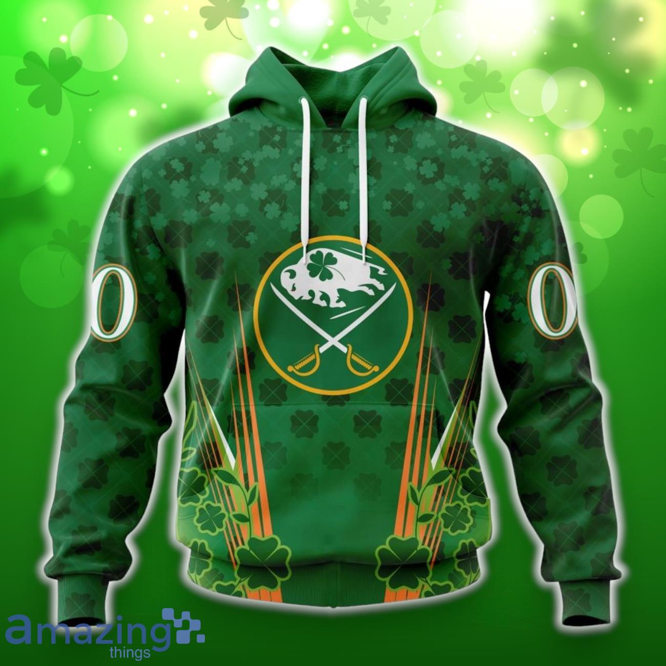 Buffalo Sabres Full Green Design For St. Patrick’s Day 3D Shirt Hoodies Custom Number & Name image Buffalo Sabres Full Green Design For St. Patrick’s Day 3D Shirt Hoodies Custom Number & Name Product Photo 1