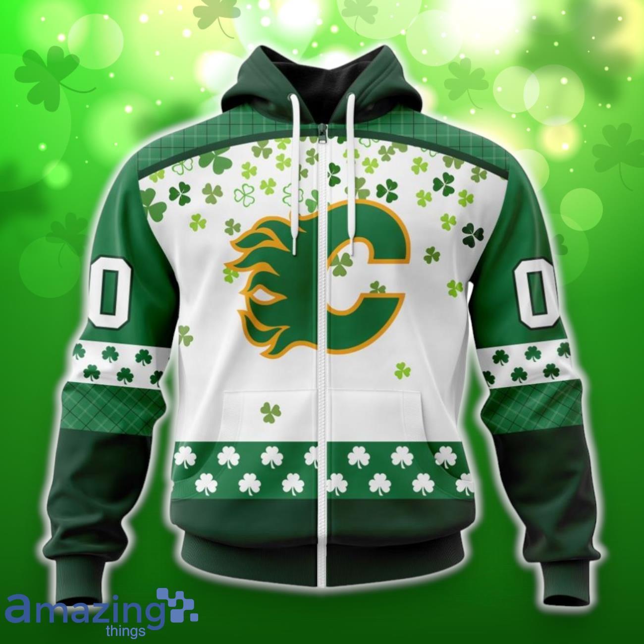 Calgary Flames Special Design For St. Patrick Day 3D Shirt Hoodies Custom Number & Name image Calgary Flames Special Design For St. Patrick Day 3D Shirt Hoodies Custom Number & Name Product Photo 2