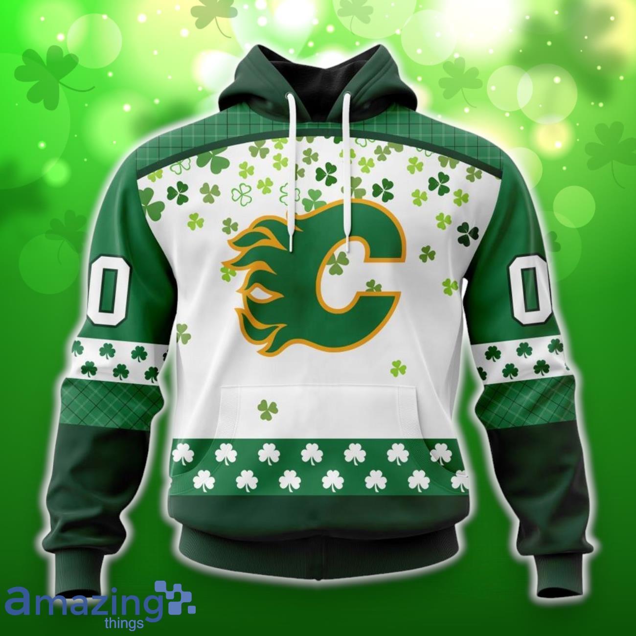 Calgary Flames Special Design For St. Patrick Day 3D Shirt Hoodies Custom Number & Name image Calgary Flames Special Design For St. Patrick Day 3D Shirt Hoodies Custom Number & Name Product Photo 1