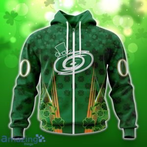 Carolina Hurricanes Full Green Design For St. Patrick’s Day 3D Shirt Hoodies Custom Number & Name Product Photo 2