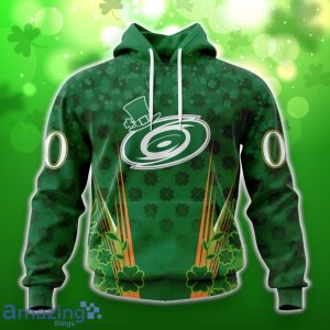 Carolina Hurricanes Full Green Design For St. Patrick’s Day 3D Shirt Hoodies Custom Number & Name Product Photo 1