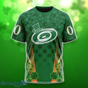 Carolina Hurricanes Full Green Design For St. Patrick’s Day 3D Shirt Hoodies Custom Number & Name Product Photo 6