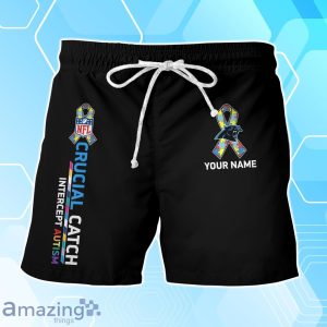 Carolina Panthers Hawaiian Shirt & Short Crucial Catch Intercept Autism Custom Name image Carolina Panthers Hawaiian Shirt & Short Crucial Catch Intercept Autism Custom Name Product Photo 3
