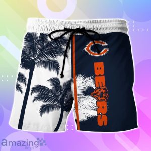 Chicago Bears Hawaiian Shirt And Short Palm Tree Custom Name Product Photo 3