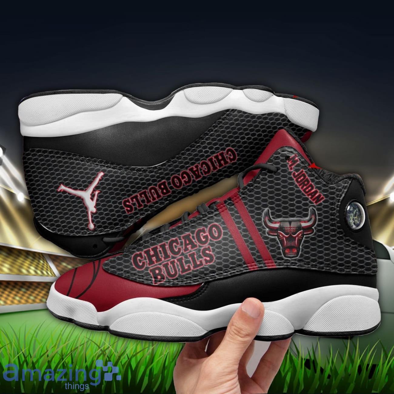Chicago Bulls Custom Name Air Jordan 13 Sneakers Sport Lover Men And Women Shoes image Chicago Bulls Custom Name Air Jordan 13 Sneakers Sport Lover Men And Women Shoes Product Photo 1