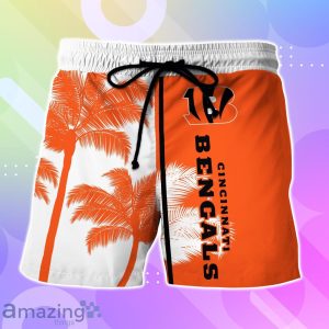 Cincinnati Bengals Hawaiian Shirt And Short Palm Tree Custom Name Product Photo 3