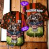 Clevel& Browns 3D Eagle Custom Number & Name Baseball Jersey