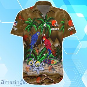 Cleveland Browns Hawaiian Shirt Summer Gifts For Fans Custom Name image Cleveland Browns Hawaiian Shirt Summer Gifts For Fans Custom Name Product Photo 2