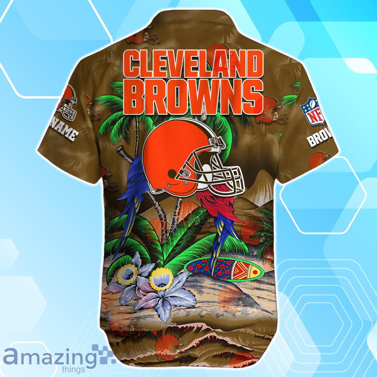Cleveland Browns Hawaiian Shirt Summer Gifts For Fans Custom Name image Cleveland Browns Hawaiian Shirt Summer Gifts For Fans Custom Name Product Photo 3