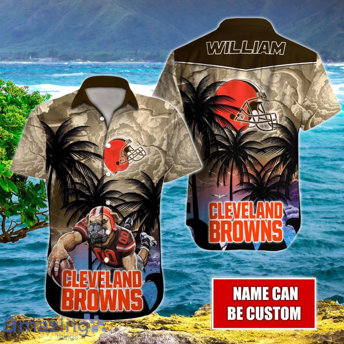 Cleveland Browns NFL Hawaiian Shirt Custom Name Impressive Gift For Men And Women image Cleveland Browns NFL Hawaiian Shirt Custom Name Impressive Gift For Men And Women Product Photo 1