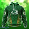 Colorado Avalanche Full Green Design For St. Patrick’s Day 3D Shirt Hoodies Custom Number & Name