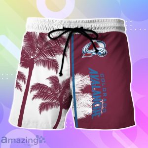 Colorado Avalanche Hawaiian Shirt And Short Palm Tree Custom Name Product Photo 3