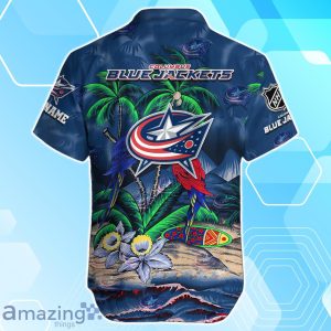 Columbus Blue Jackets Hawaiian Shirt Summer Gifts For Fans Custom Name Product Photo 3