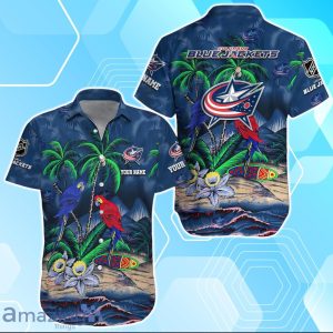 Columbus Blue Jackets Hawaiian Shirt Summer Gifts For Fans Custom Name Product Photo 1