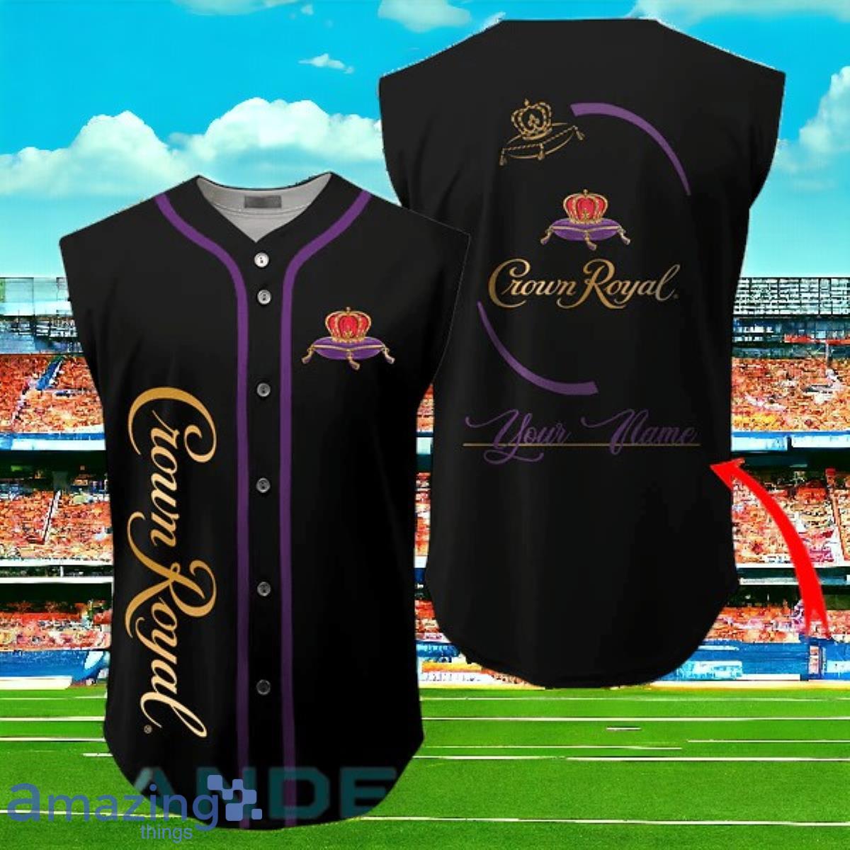 Custom Name Crown Royal Sleeveless Jersey Baseball Shirt Unique Gift Product Photo 1