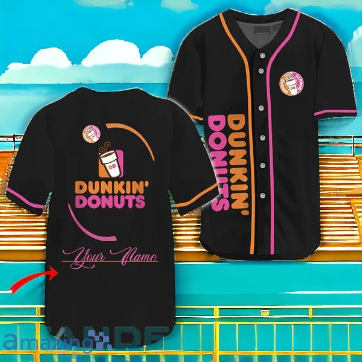 Custom Name Dunkin Donut Jersey Baseball Shirt Unique Gift Product Photo 1