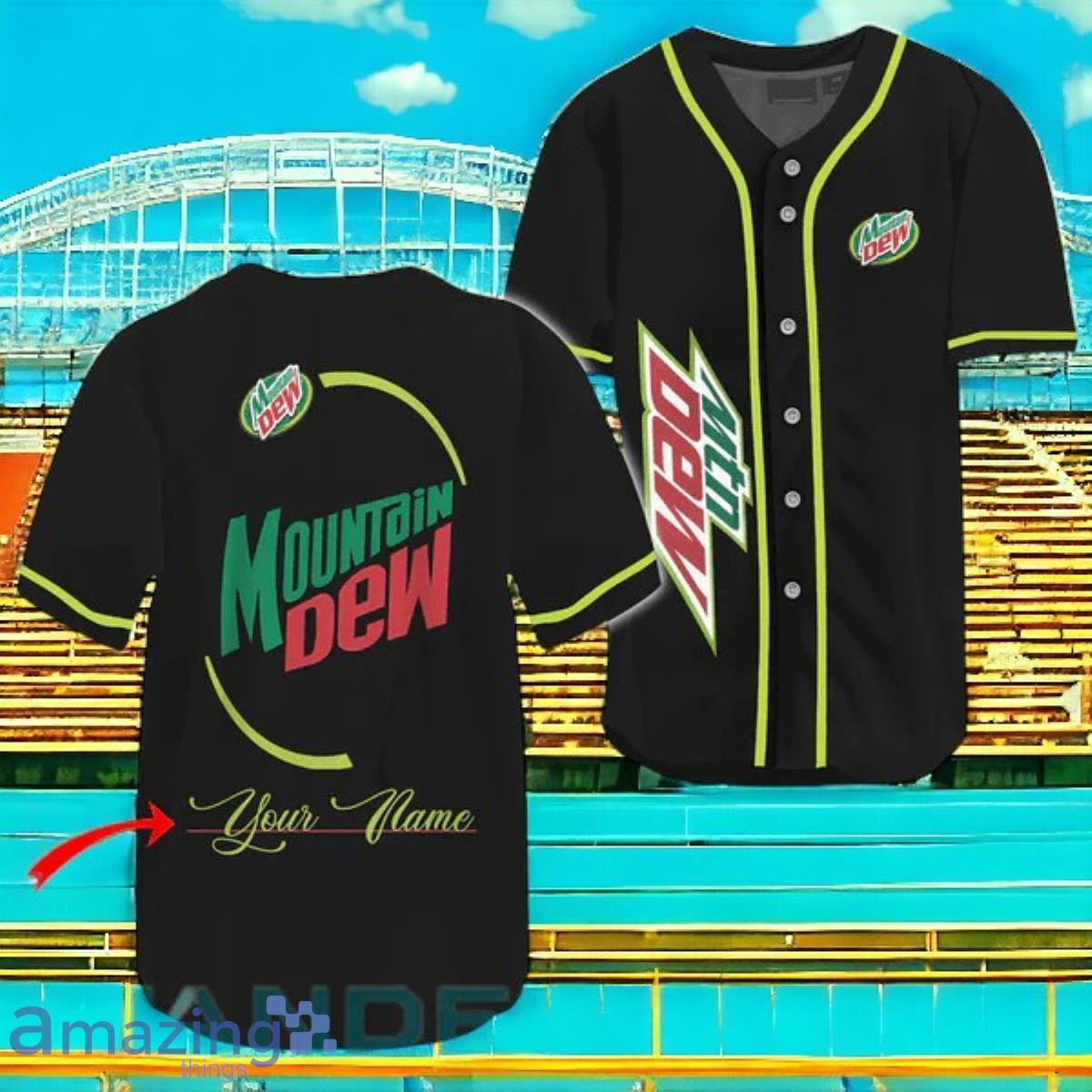 Custom Name Mountain Dew Jersey Baseball Shirt Unique Gift Product Photo 1