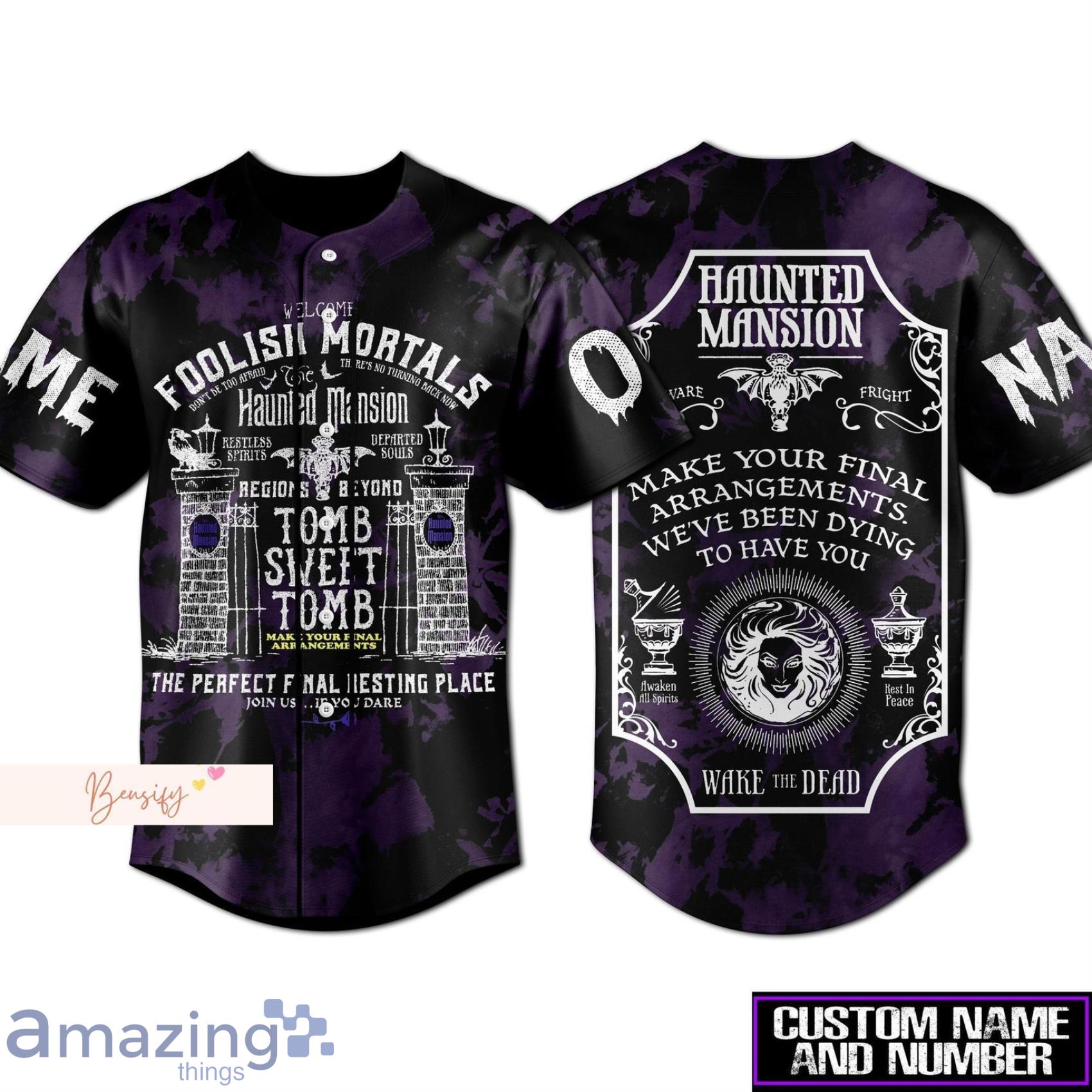 Custom Name & Number Haunted Mansion Jersey, The Haunted Mansion Jersey, Horror Movie Baseball Jersey image Custom Name & Number Haunted Mansion Jersey, The Haunted Mansion Jersey, Horror Movie Baseball Jersey Product Photo 1