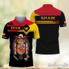 Custom Name Spain 3D Polo Shirt Golf Lover Gift Personalized Name Gift For Spain Lovers