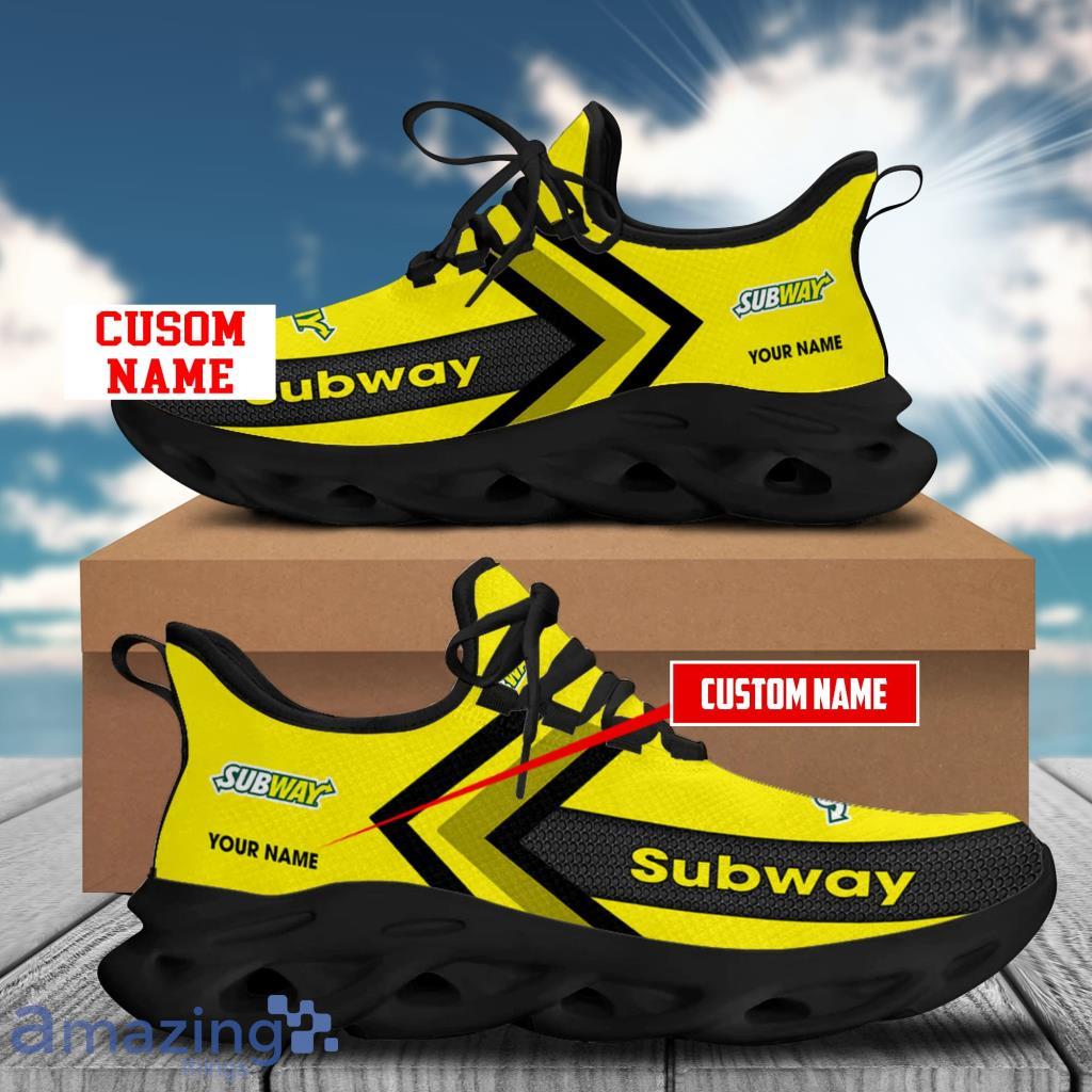 Custom Name Subway Logo Clunky Max Soul Running Sneaker Shoesyellow Black image Custom Name Subway Logo Clunky Max Soul Running Sneaker Shoesyellow Black Product Photo 1