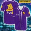 Custom Name Winnie Pooh Baseball Jersey, Pooh Bear Shirt, Pooh Jersey Shirt Purple