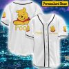 Custom Name Winnie Pooh Baseball Jersey, Pooh Bear Shirt, Pooh Jersey Shirt WHite