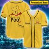 Custom Name Winnie Pooh Baseball Jersey, Pooh Bear Shirt, Pooh Jersey Shirt Yellow